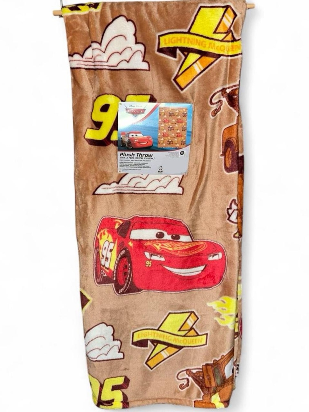 Disney Pixar Cars Lightning McQueen Plush Throw Blanket